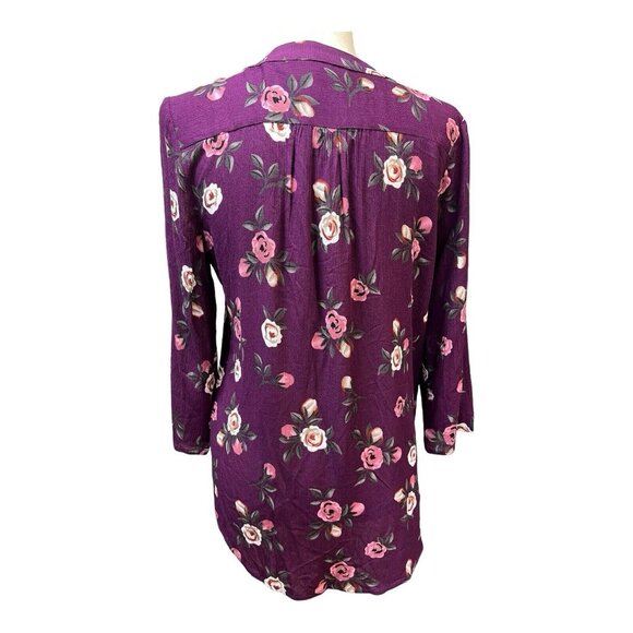 Monday Fun Floral Tunic Blouse~Size S~Purple Lightweight~Stitch Fix NWOT~L11 12 - Picture 5 of 9